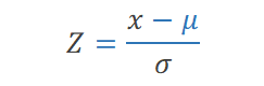 Formule calcul du z - loi normale